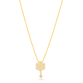22K Gold Geometric Hexagon Necklace